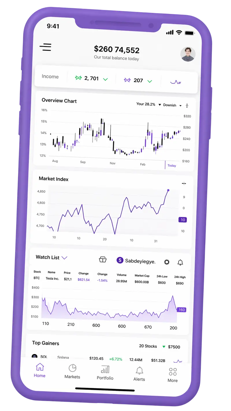 Floventra — plataforma de trading en móvil